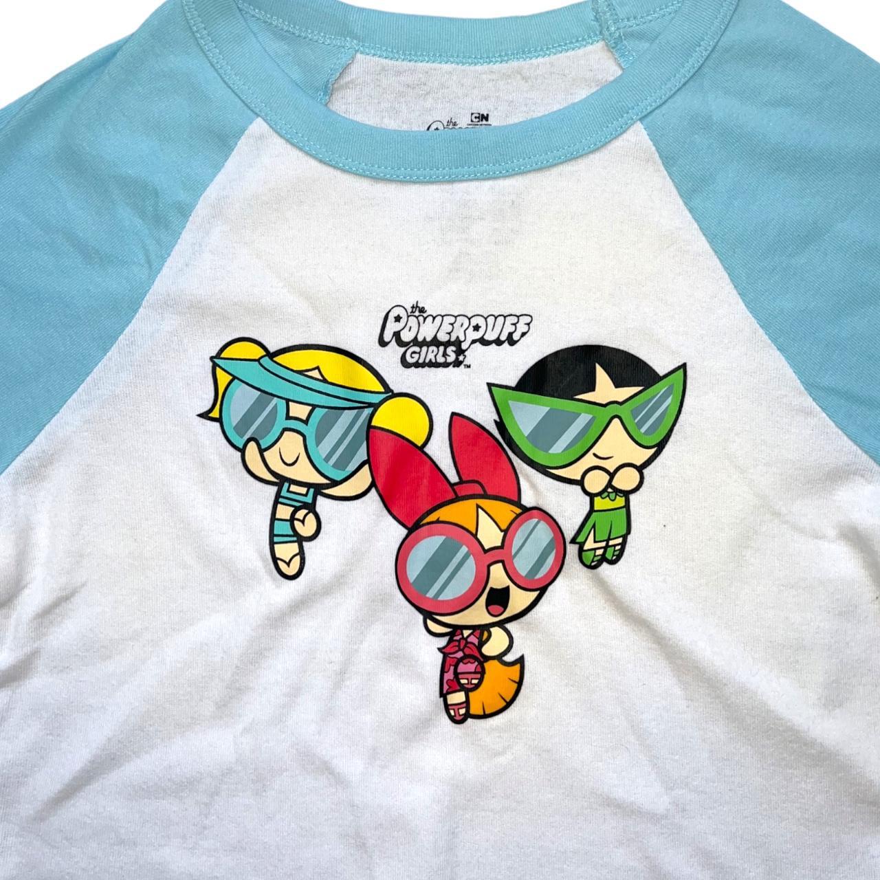 forever 21 powerpuff girls blue and white baseball... Depop