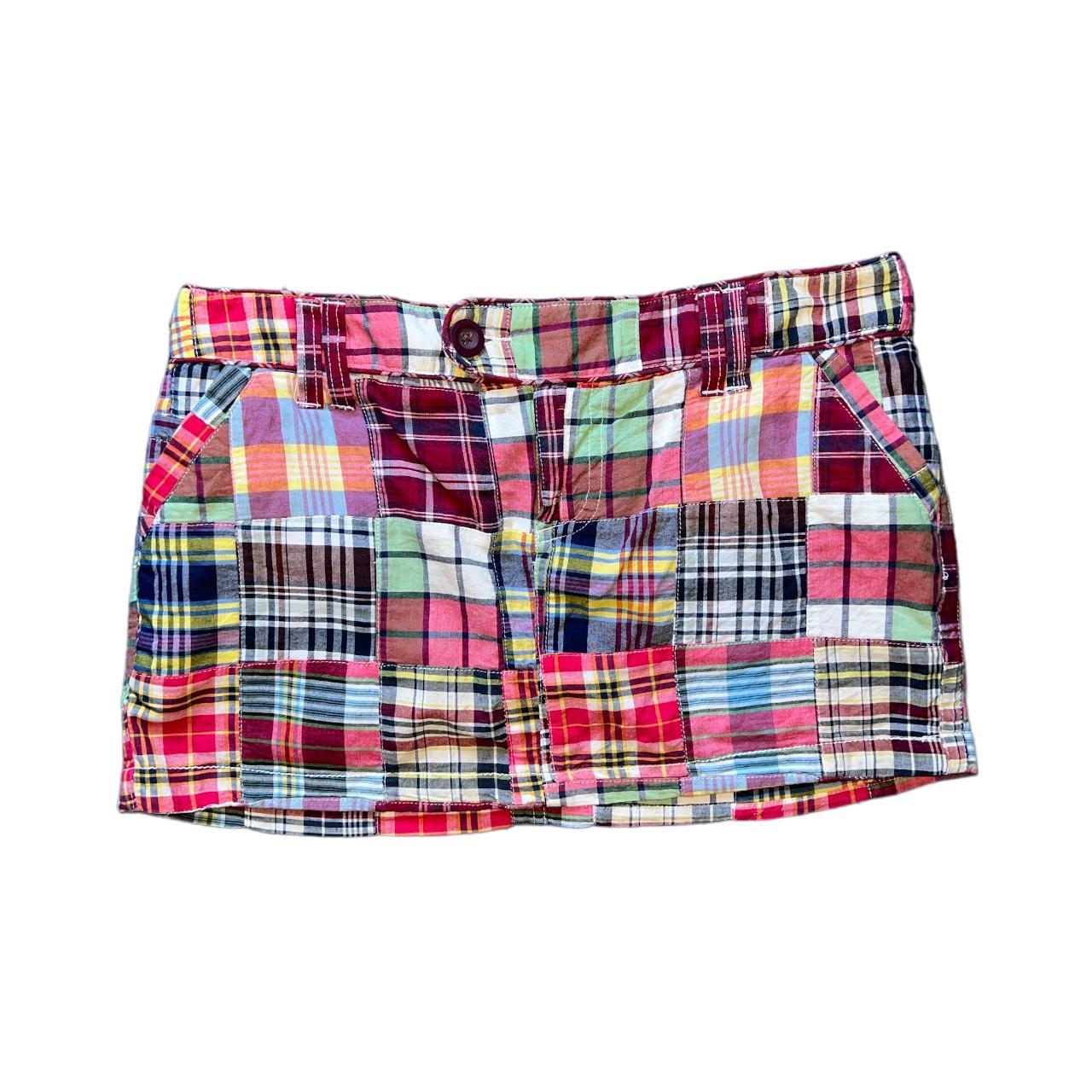 multicolor plaid cargo mini skirt size 9