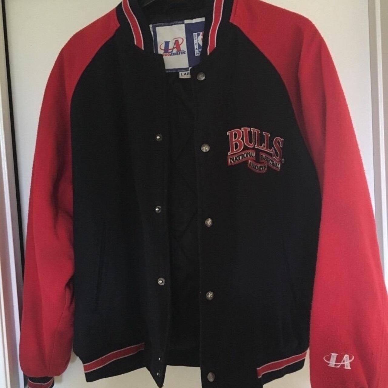 Chicago Bulls Jacket Letterman Jacket Vintage 90’s... - Depop