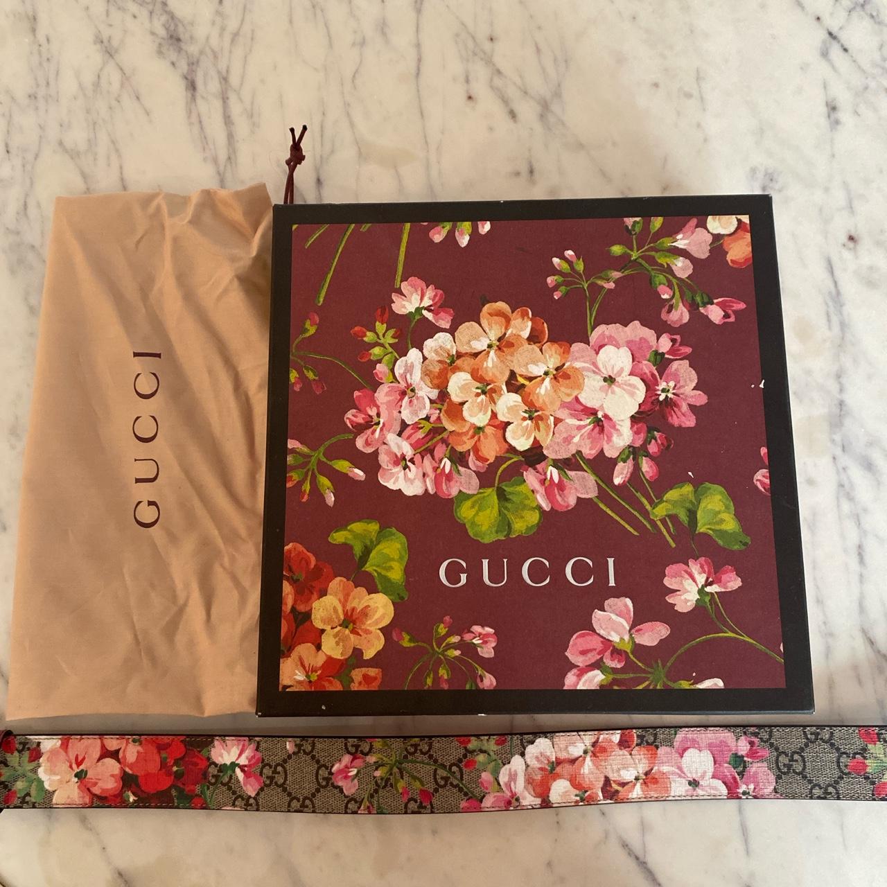 authentic gg floral gucci belt, never worn. perfect... - Depop