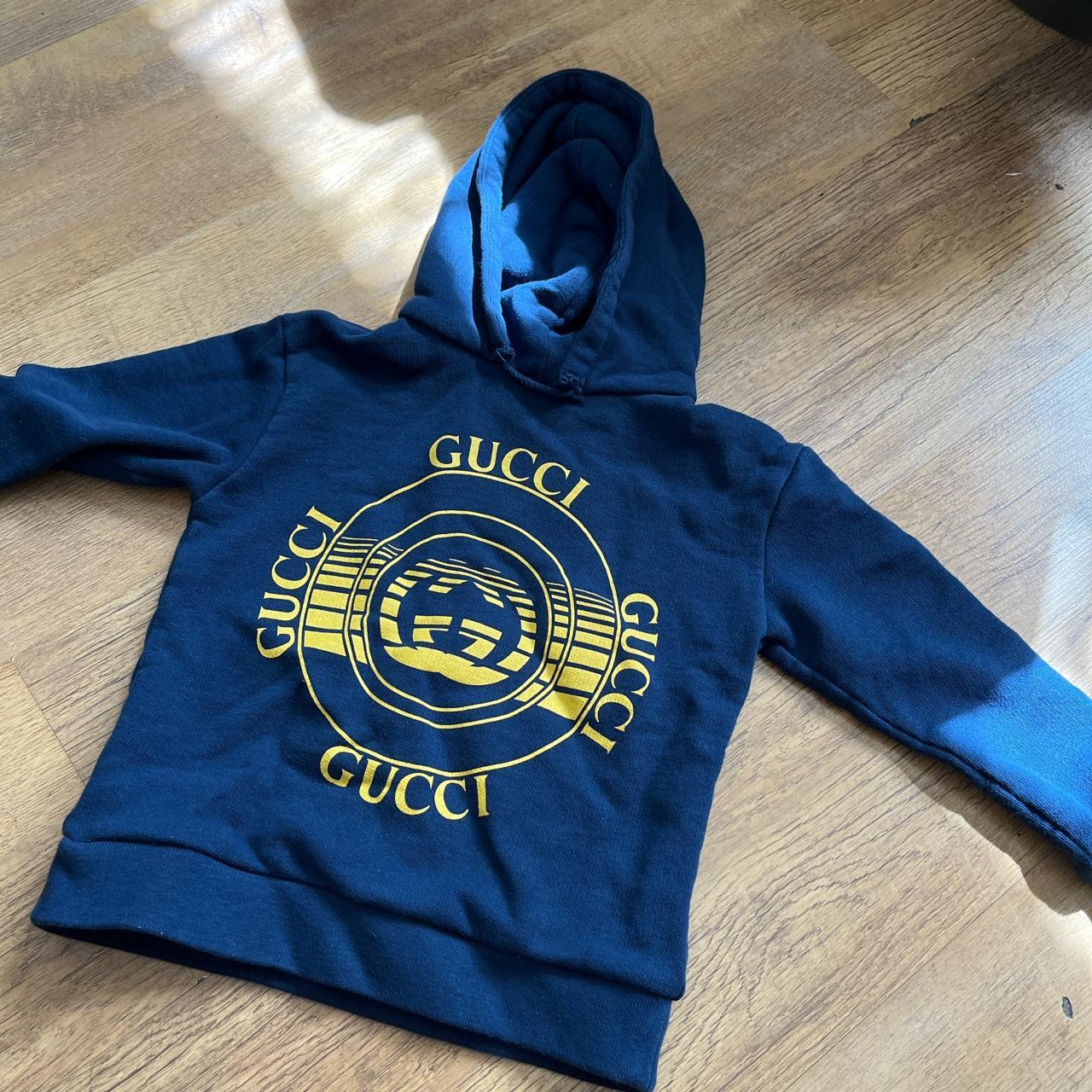 Gucci hoodie in blue. Worn a couple of times, in... - Depop
