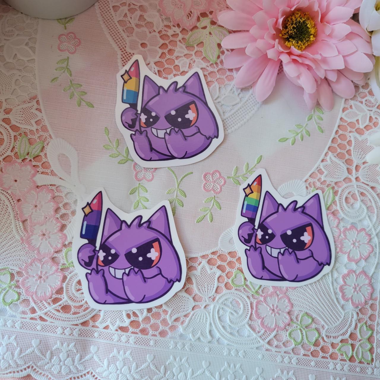 Gengar - Be Gay Do Crime Sticker -Glossy,... - Depop