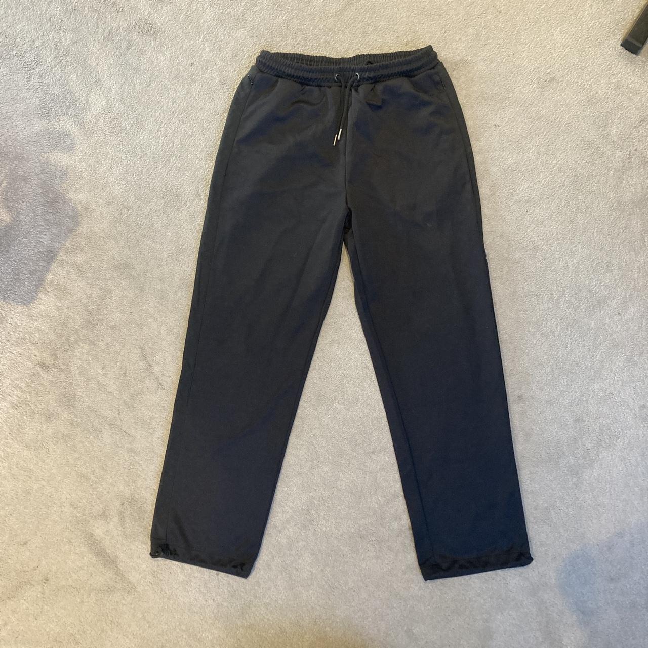 Fred Perry straight leg black track pants / bottoms... - Depop