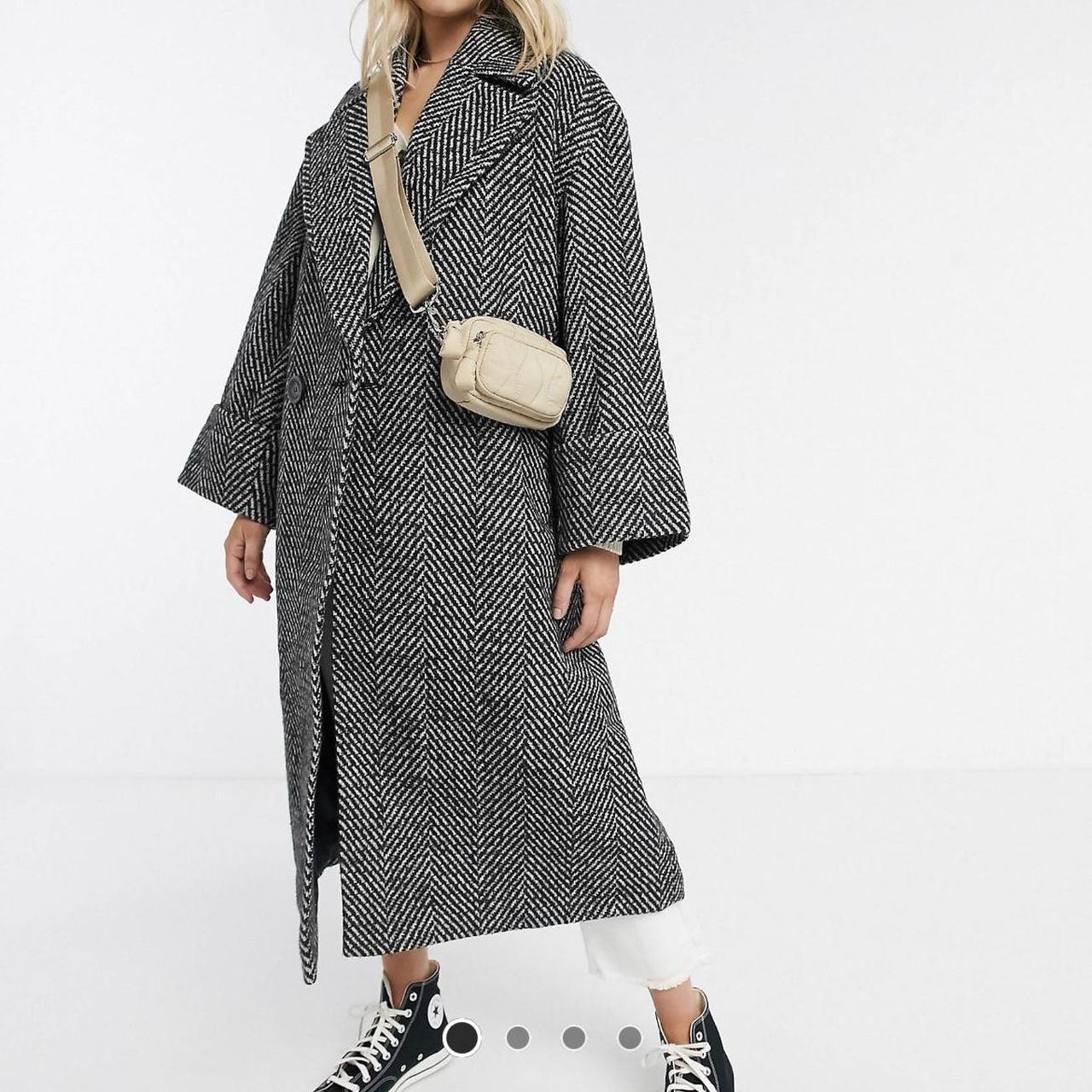 SOLD! ASOS DESIGN oversized herringbone coat in... Depop