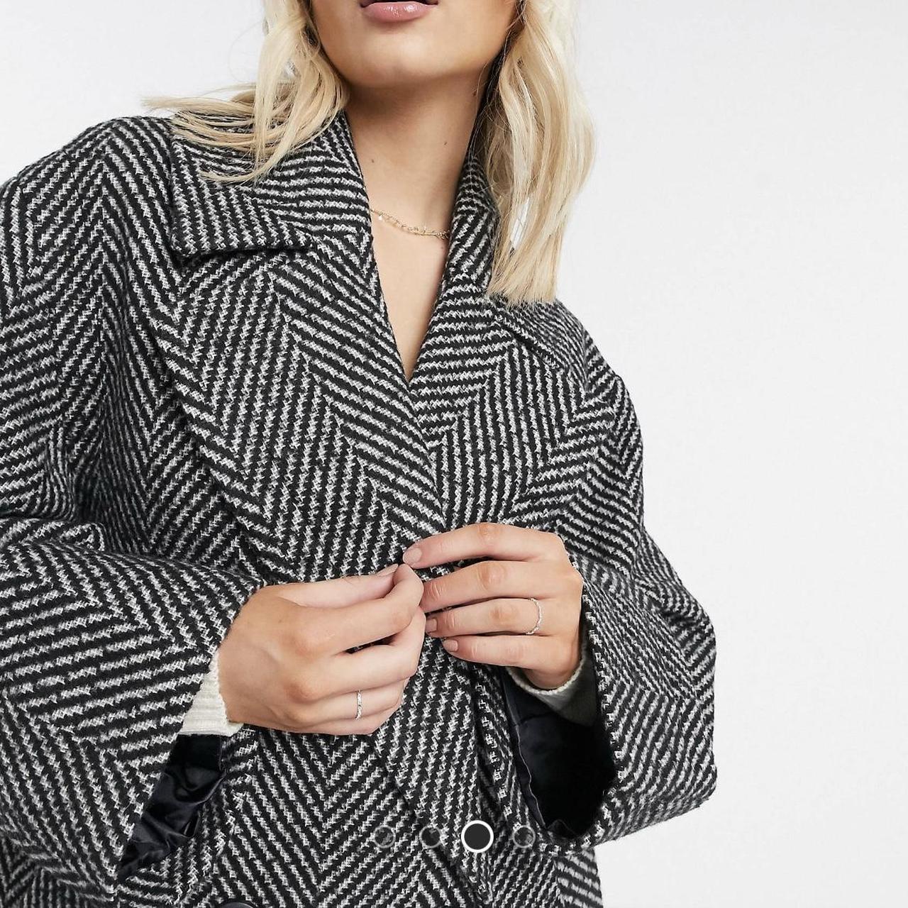 Sold Asos Design Oversized Herringbone Coat In Depop 3506