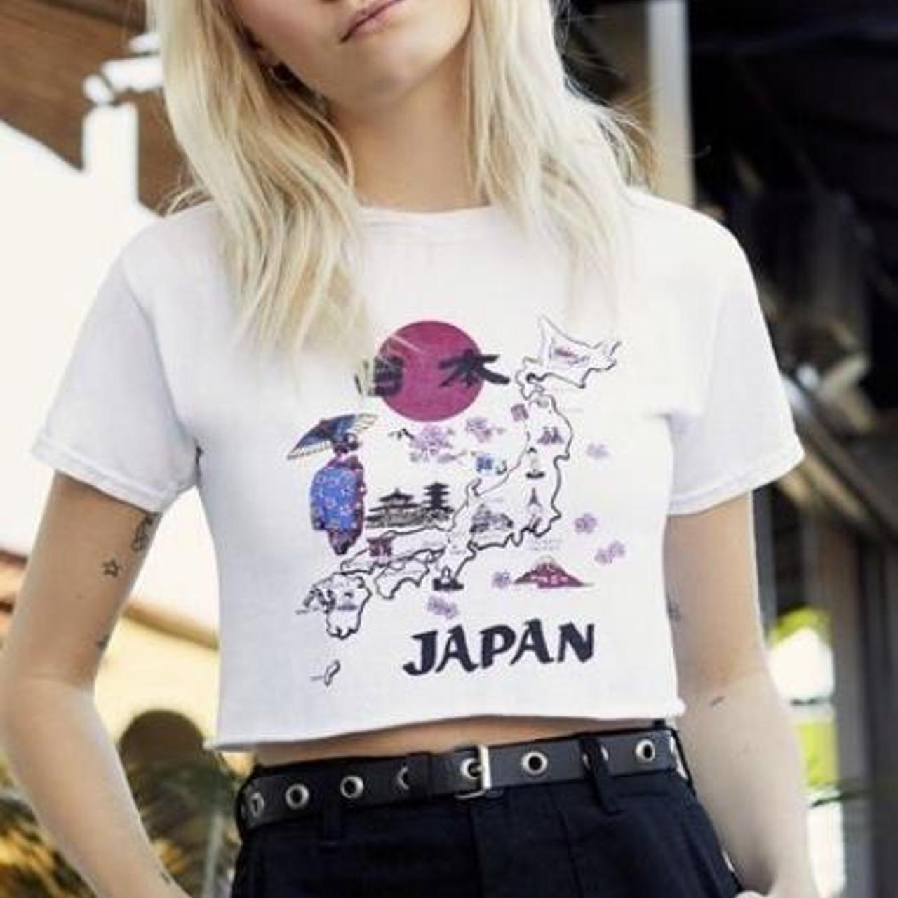 John Galt Brandy Melville Japan Dot Map Crop Top One... Depop