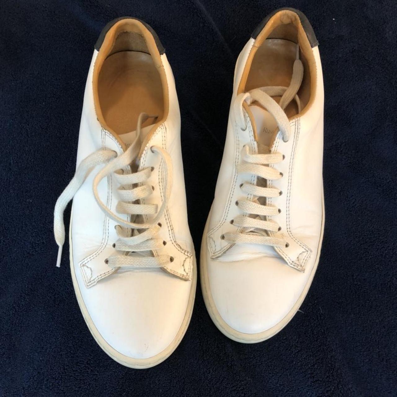 Russell and Bromley leather white trainers. Size 39... - Depop