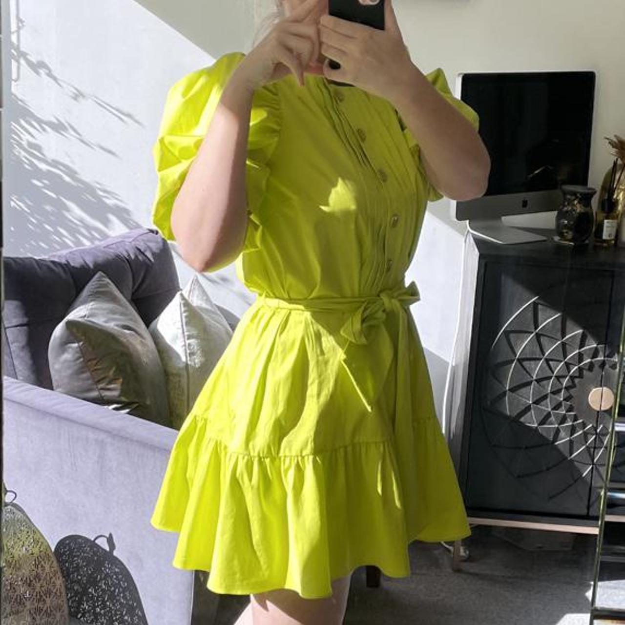 Ted Baker Neon Puff Sleeve Dress Size 12, will Depop