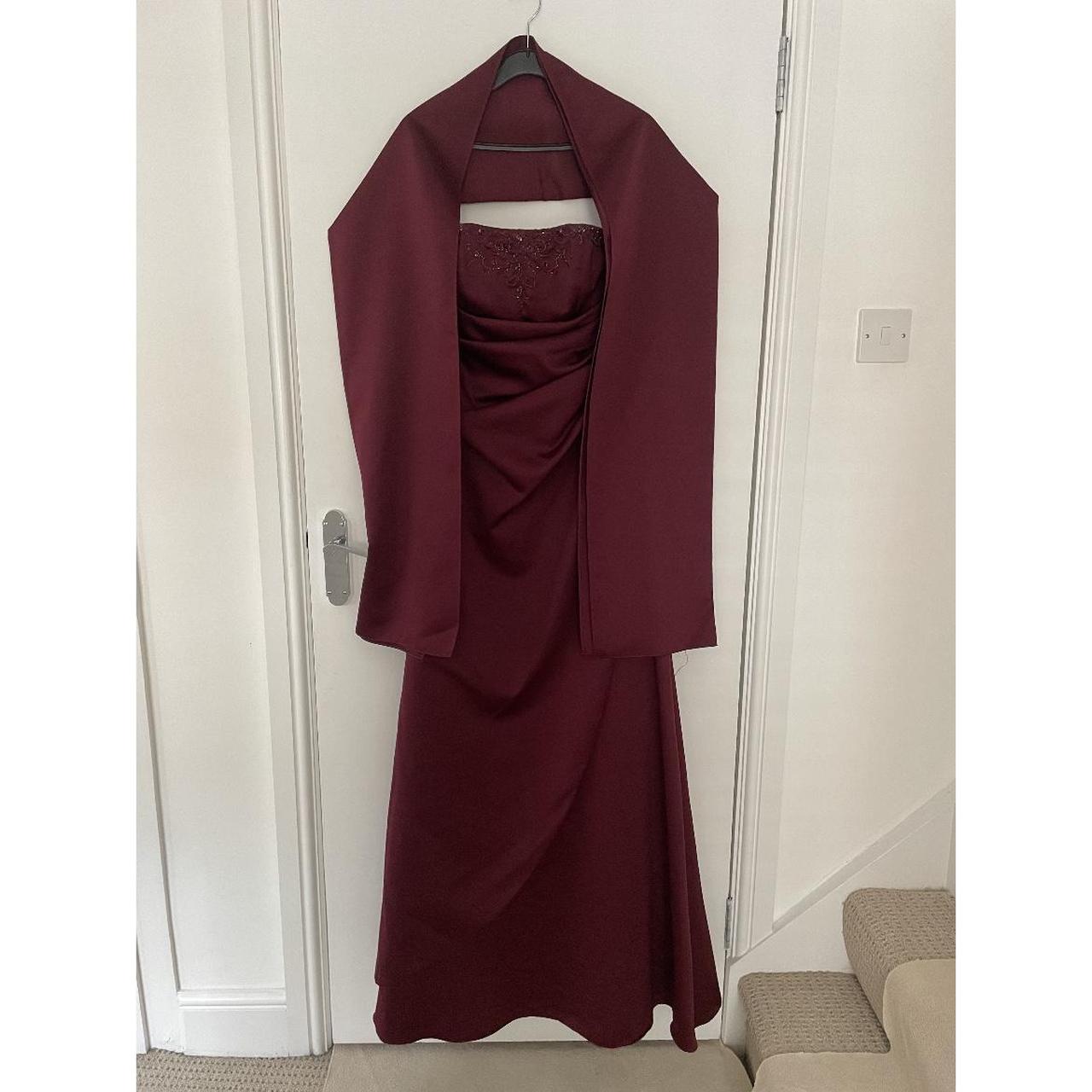 David's Bridal Women's Burgundy Dress Depop