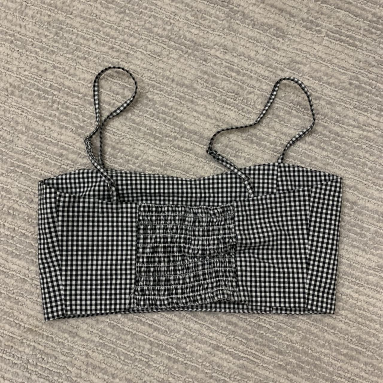 Brandy Melville John Galt Gingham Black And White... - Depop