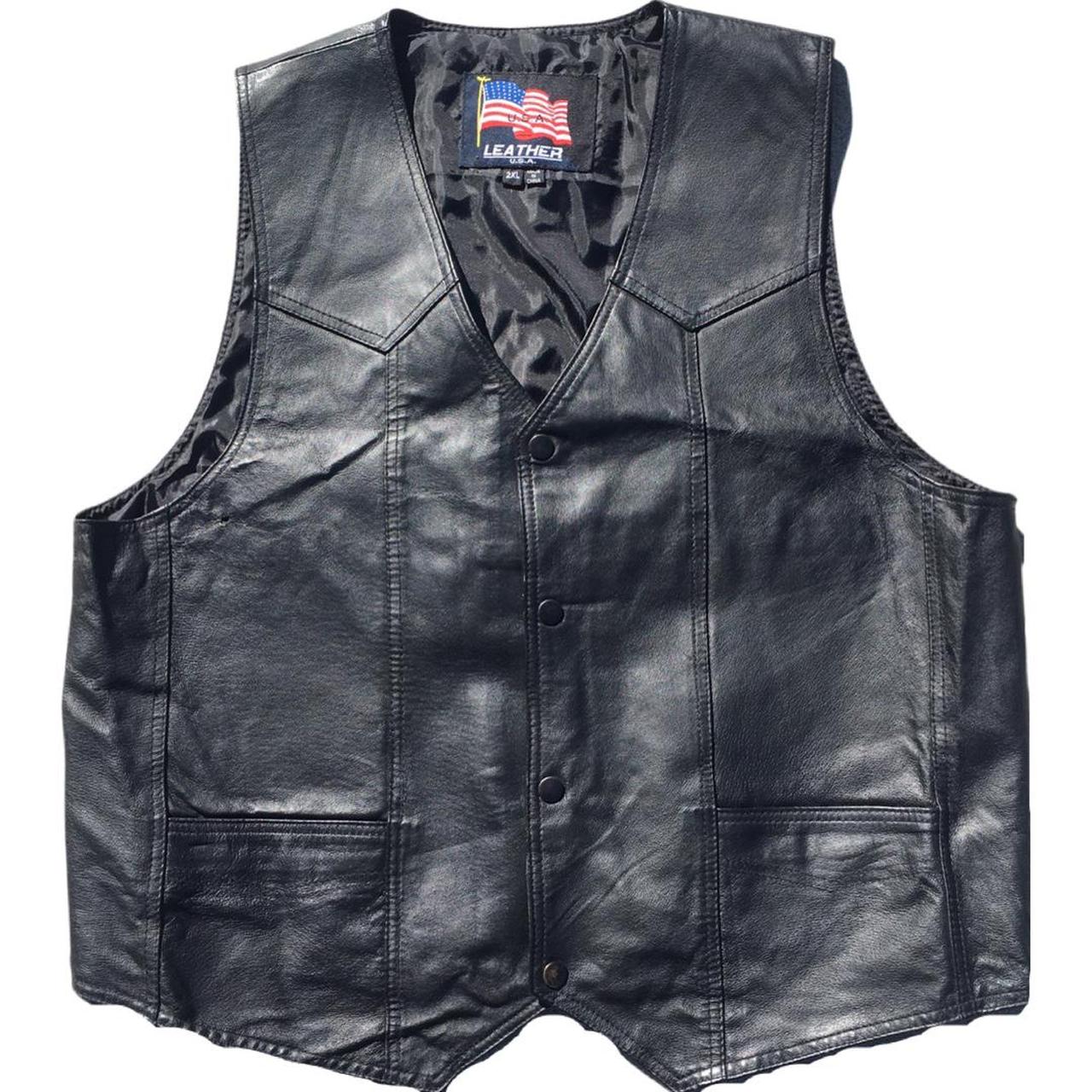 USA screaming eagle leather biker vest XXL Good... - Depop