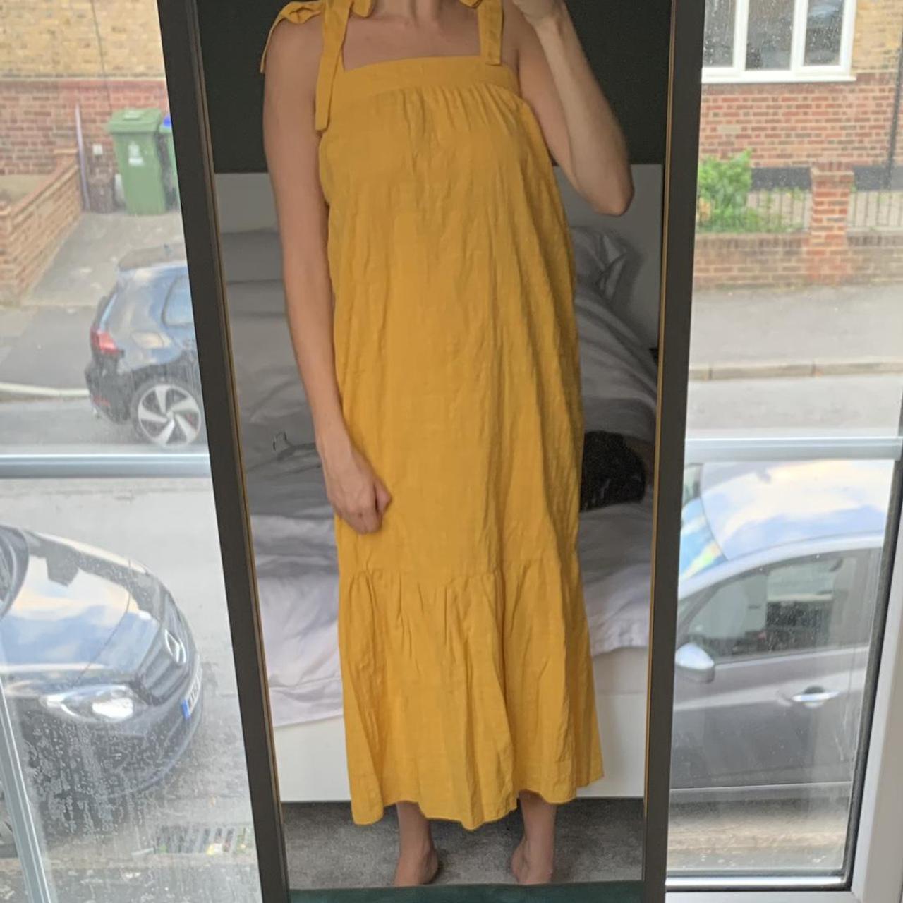 Primark yellow beach dress with tie up shoulders Depop