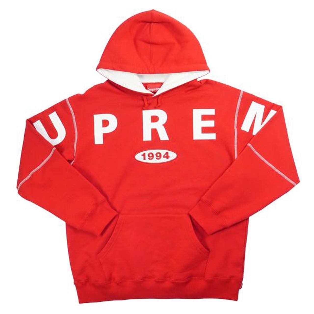 Supreme Spread Logo Hooded Sweatshirt Red