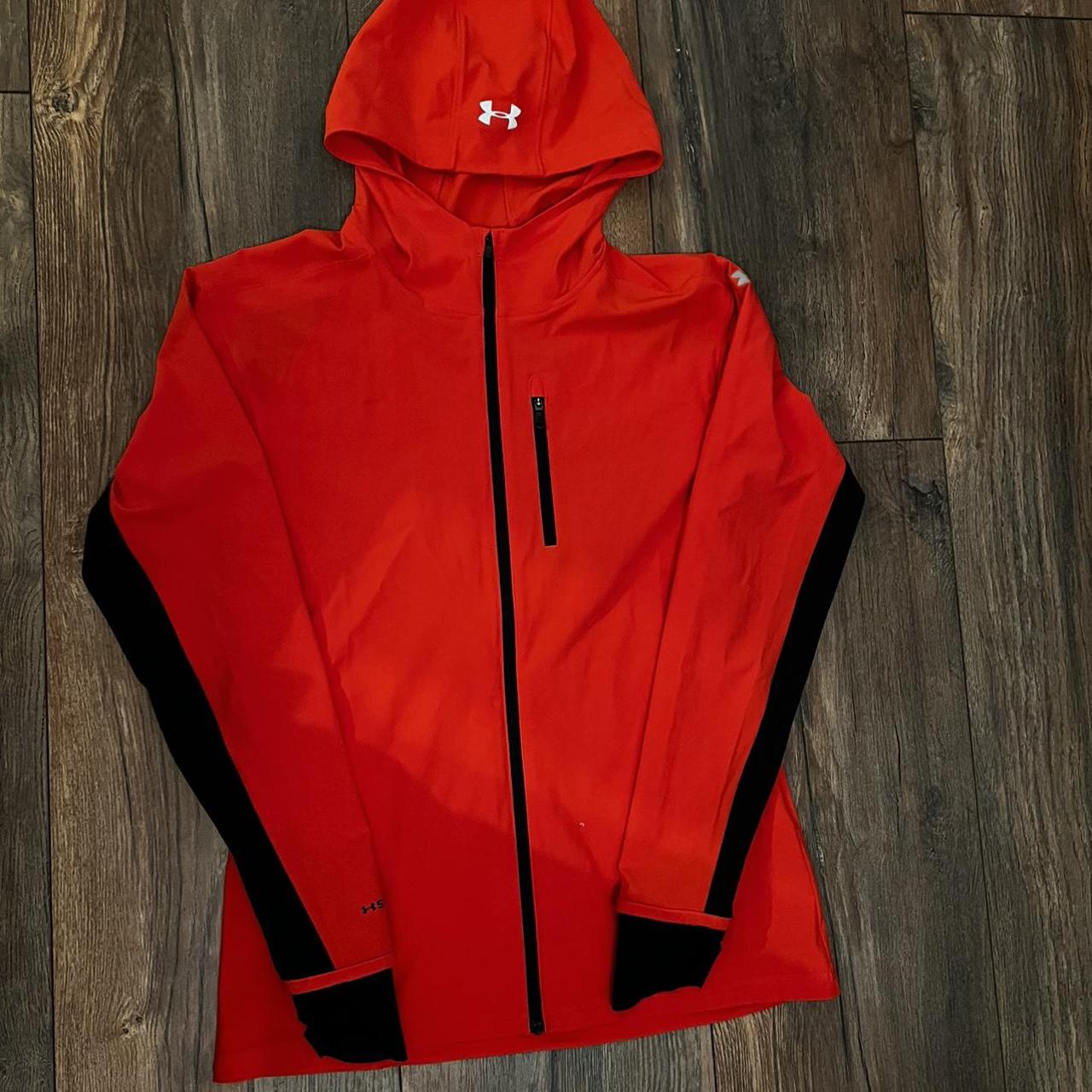 Under Armour Women's Red and Black Jacket Depop