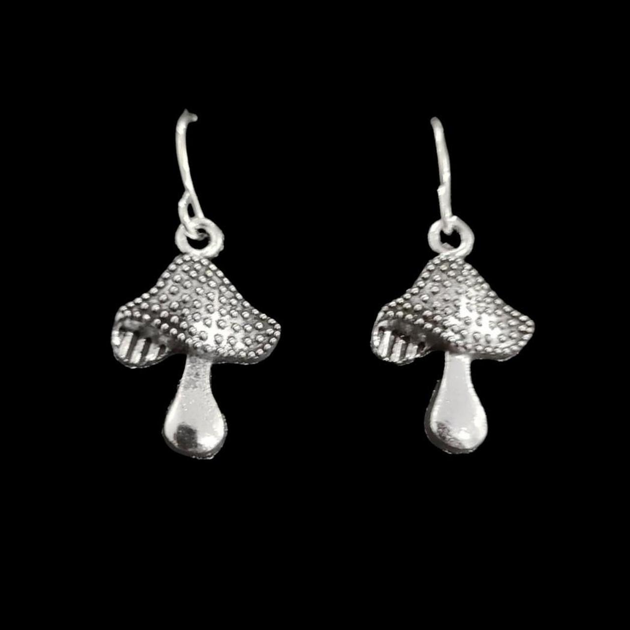 Product Image 2 - Silver Mushroom Earrings 003
..
Small Silver-tone