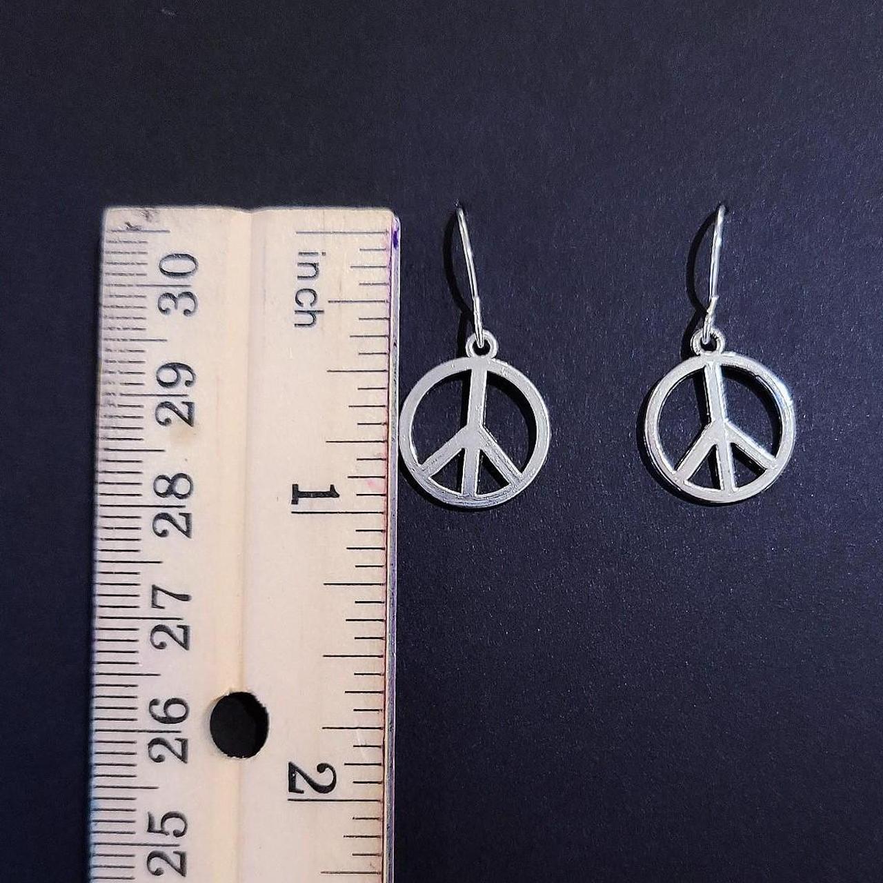 Product Image 2 - Small Silver Peace Sign Earrings