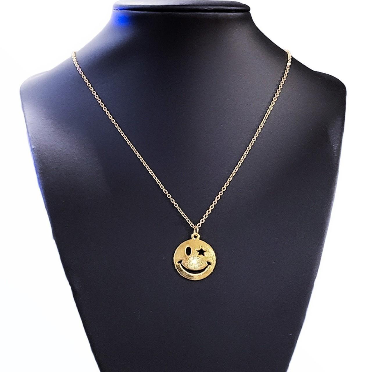 Product Image 1 - 16" Gold Smiley Face Necklace