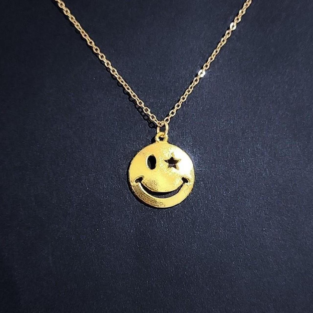 Product Image 2 - 16" Gold Smiley Face Necklace