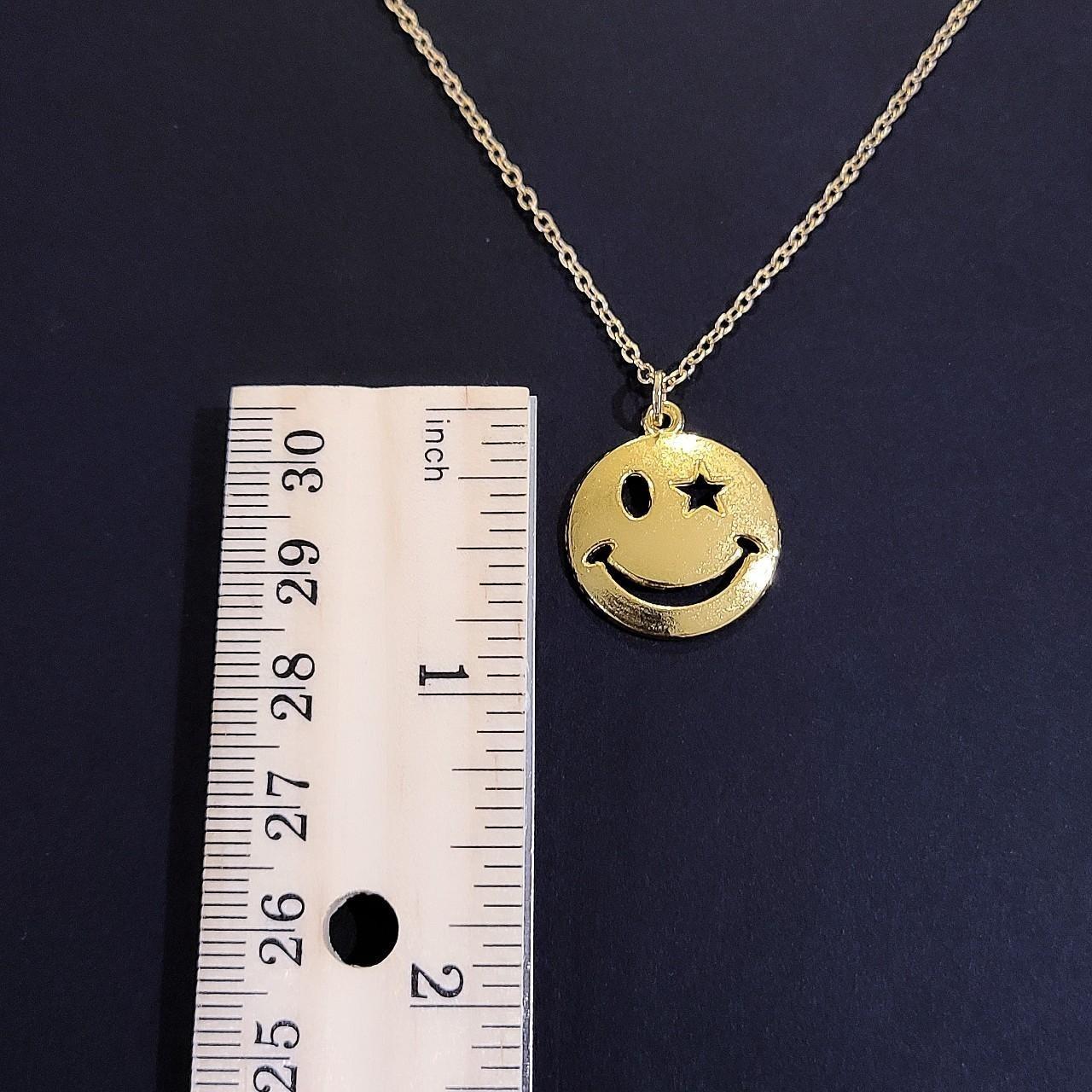 Product Image 3 - 16" Gold Smiley Face Necklace