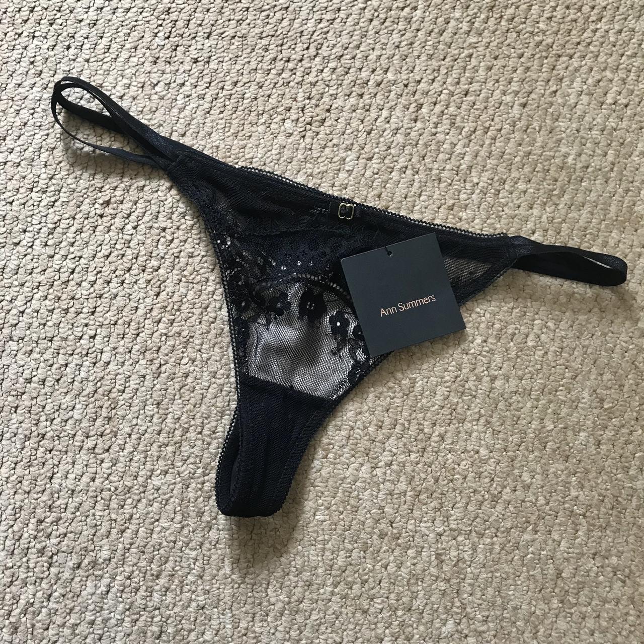 Unworn black/nude lace thong by Ann Summers in a... - Depop