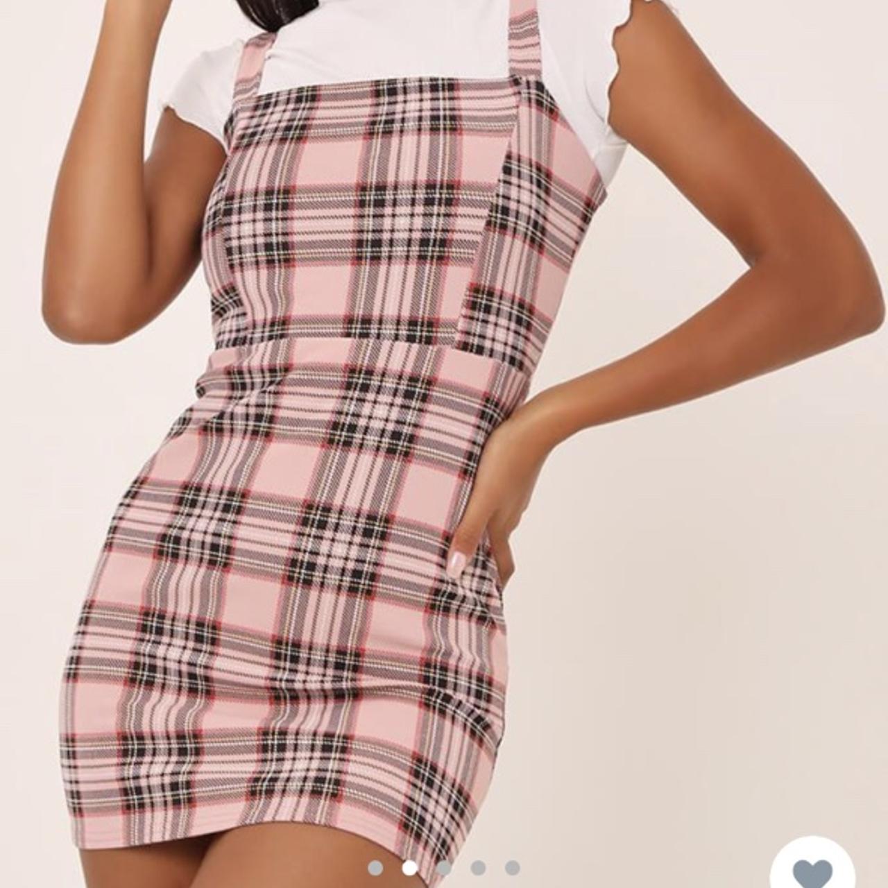 Isawitfirst I Saw It First Pinafore Dress Pink Check Pinafore