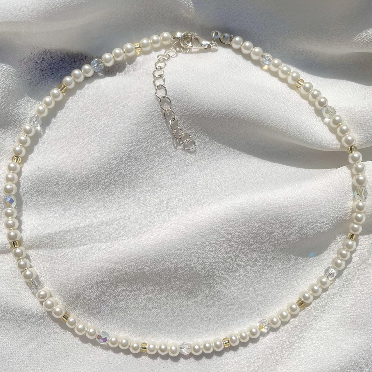 Crystal Dreams Pearl Necklace Necklace Length is... - Depop