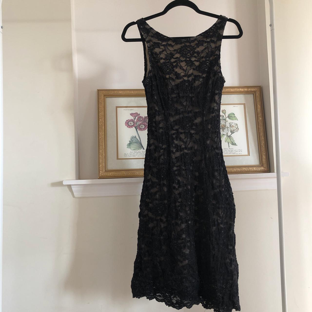 Y2K BLACK LACE PARTY DRESS this form fitting black... - Depop