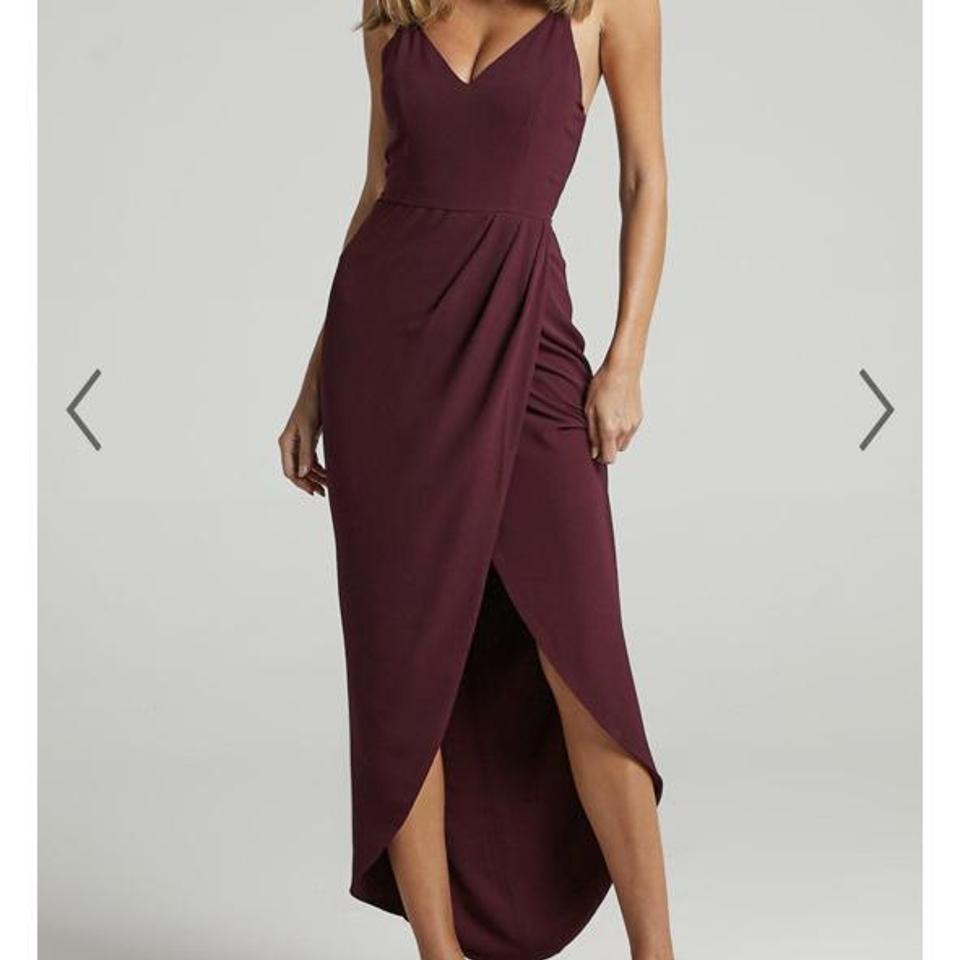 Charlotte drape maxi shop dress red shiraz