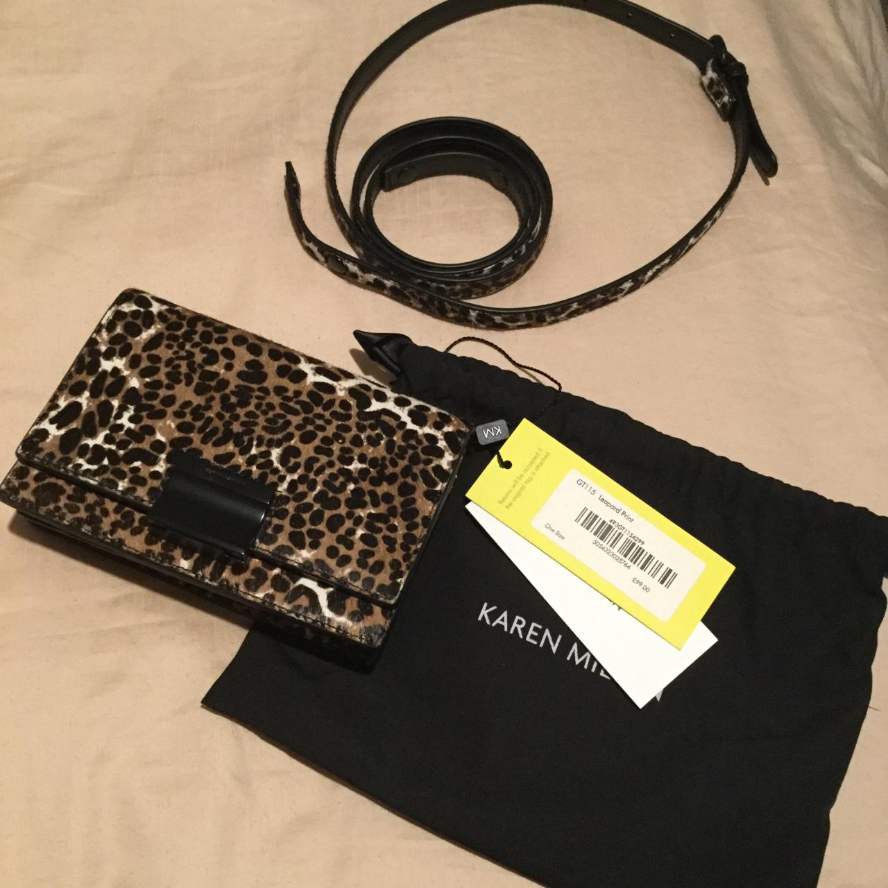 Karen Millen leopard print mini crossbody bag