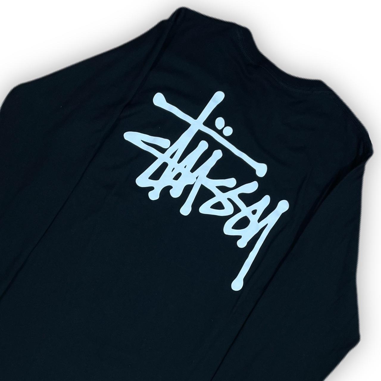 Stussy Basic Classic Logo Modern Black Long Sleeve... - Depop