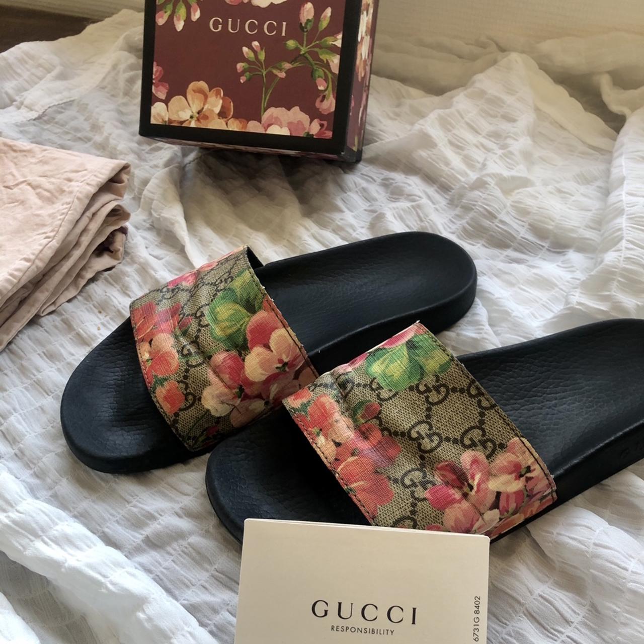Gucci bloom slides Mules Gucci True to size EU 38... Depop