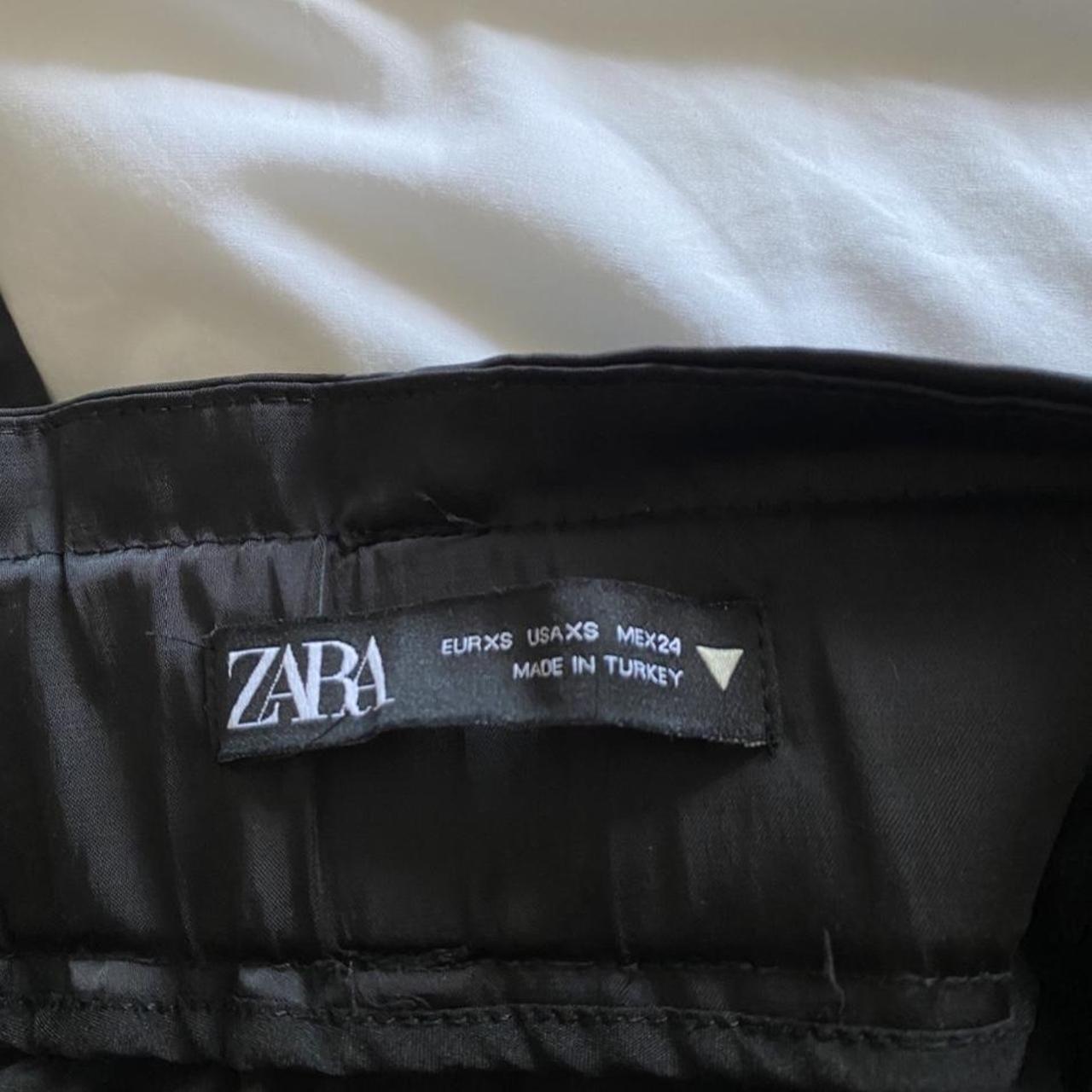 Zara Black Satin Cargo Pants. Size XS. Excellent... Depop