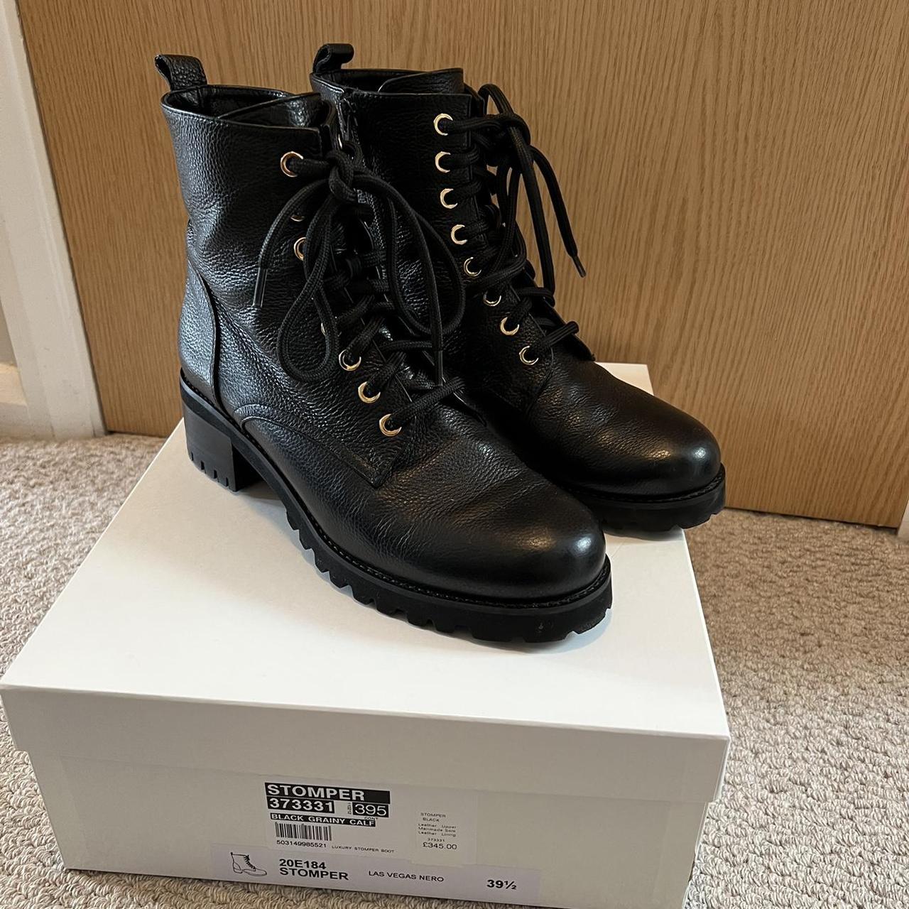 Russell & Bromley Black Leather STOMPER Luxury... - Depop