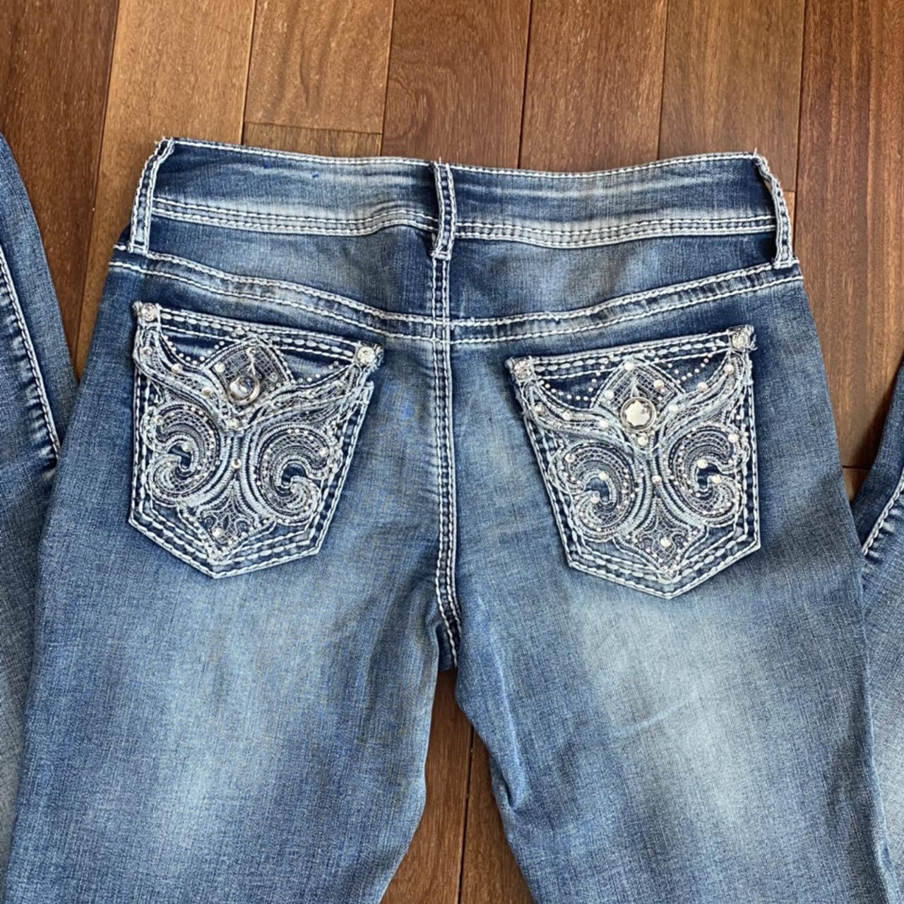 Apt. 9 Women's Blue and Silver Jeans | Depop