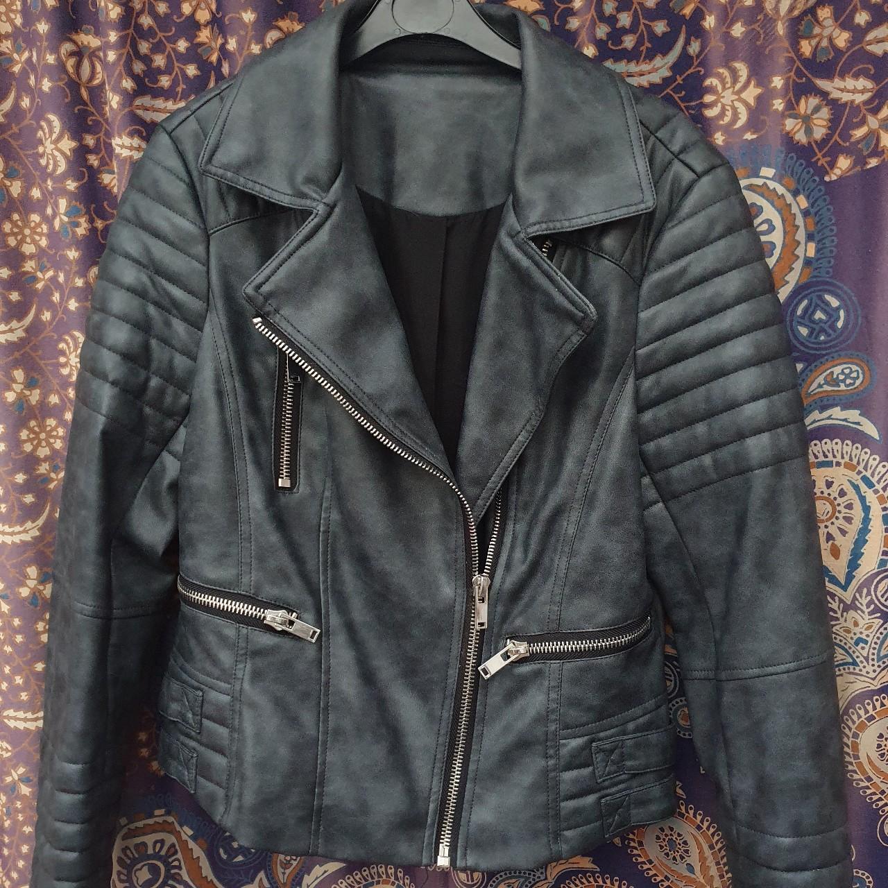 Faux leather jacket Excellent condition, no... - Depop