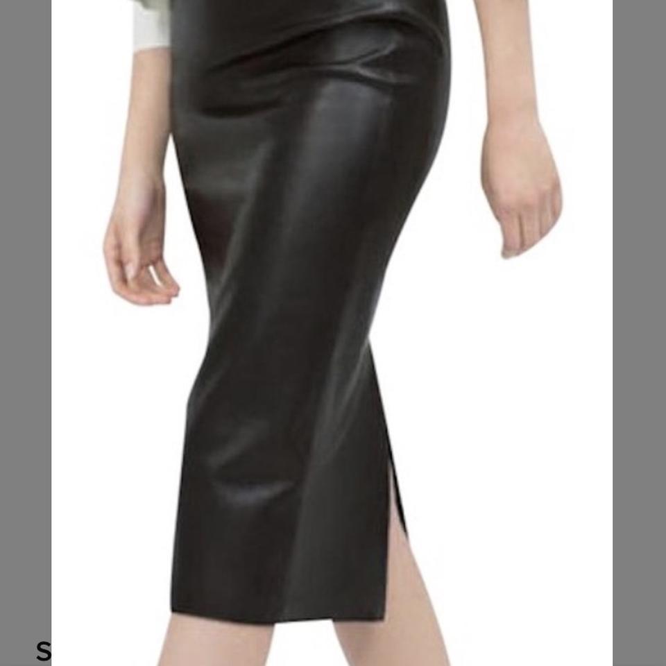Zara + Faux Leather Pencil Skirt