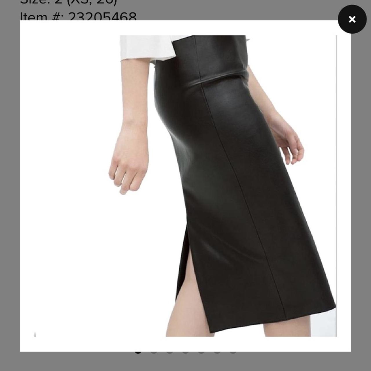 Faux leather midi 2025 pencil skirt zara