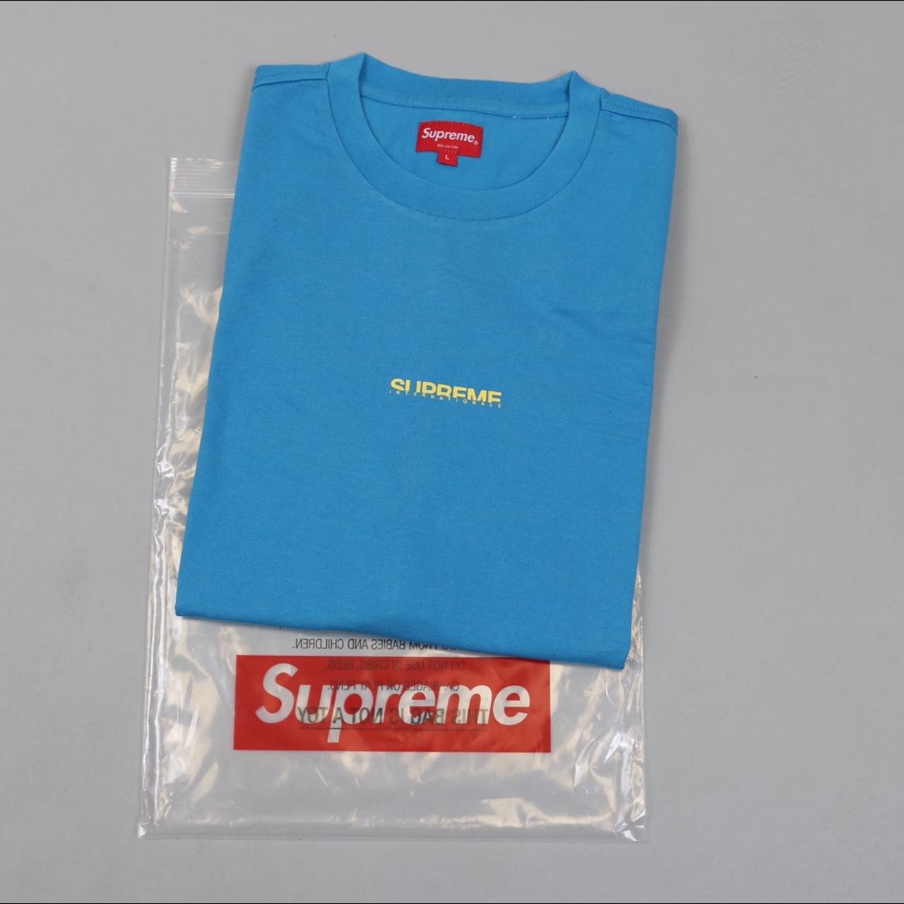 Baby blue supreme clearance shirt