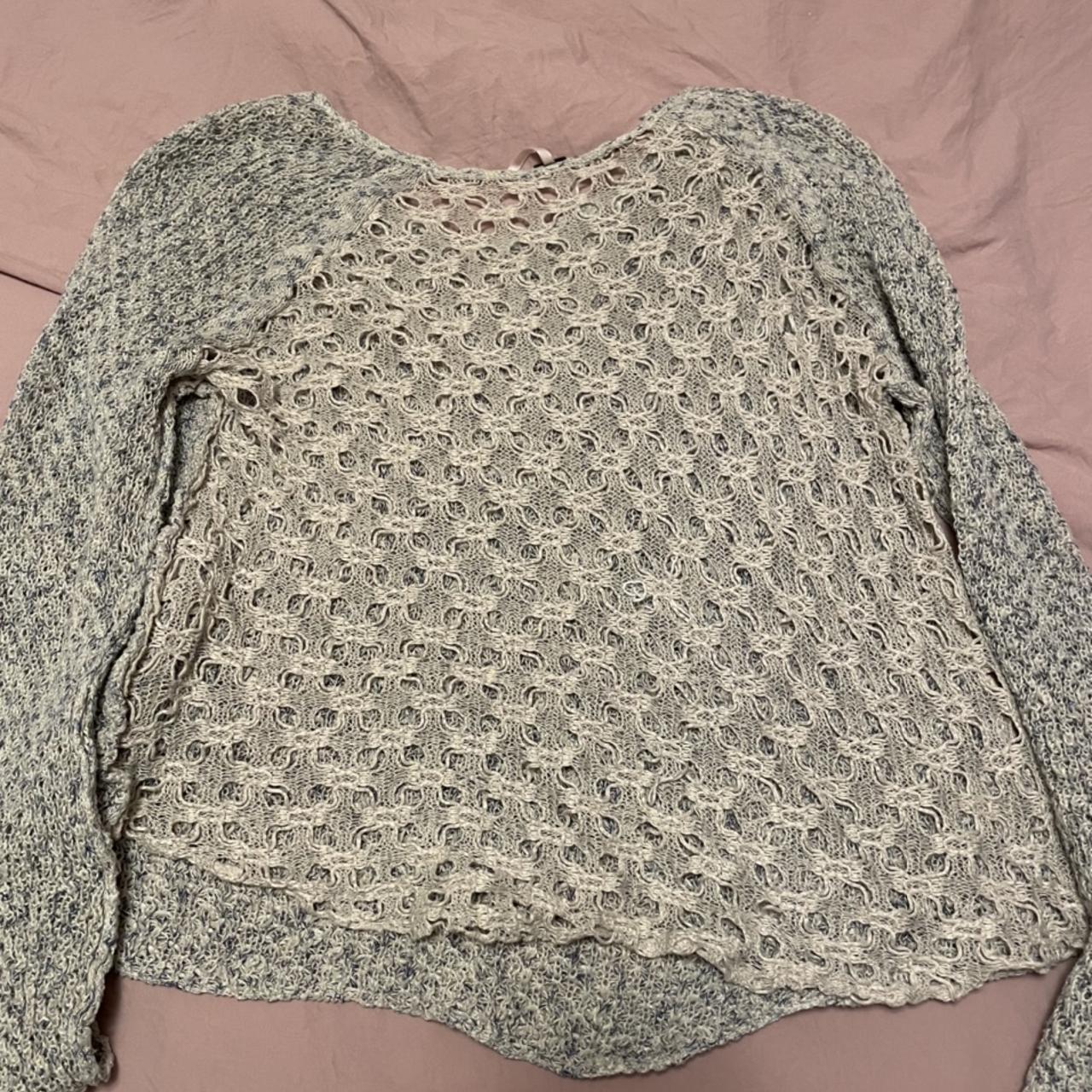 Loose open back knit sweater Lightly worn Thrifted... - Depop