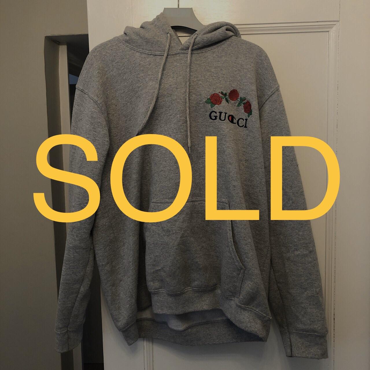 Champion Gucci Hoodie Grey Large Designed by...