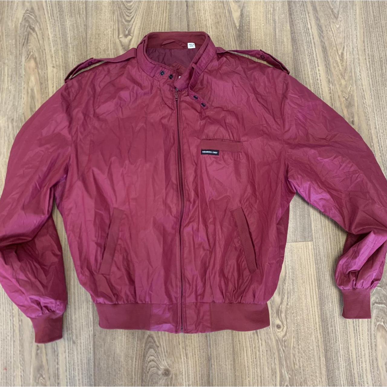 maroon members only jacket