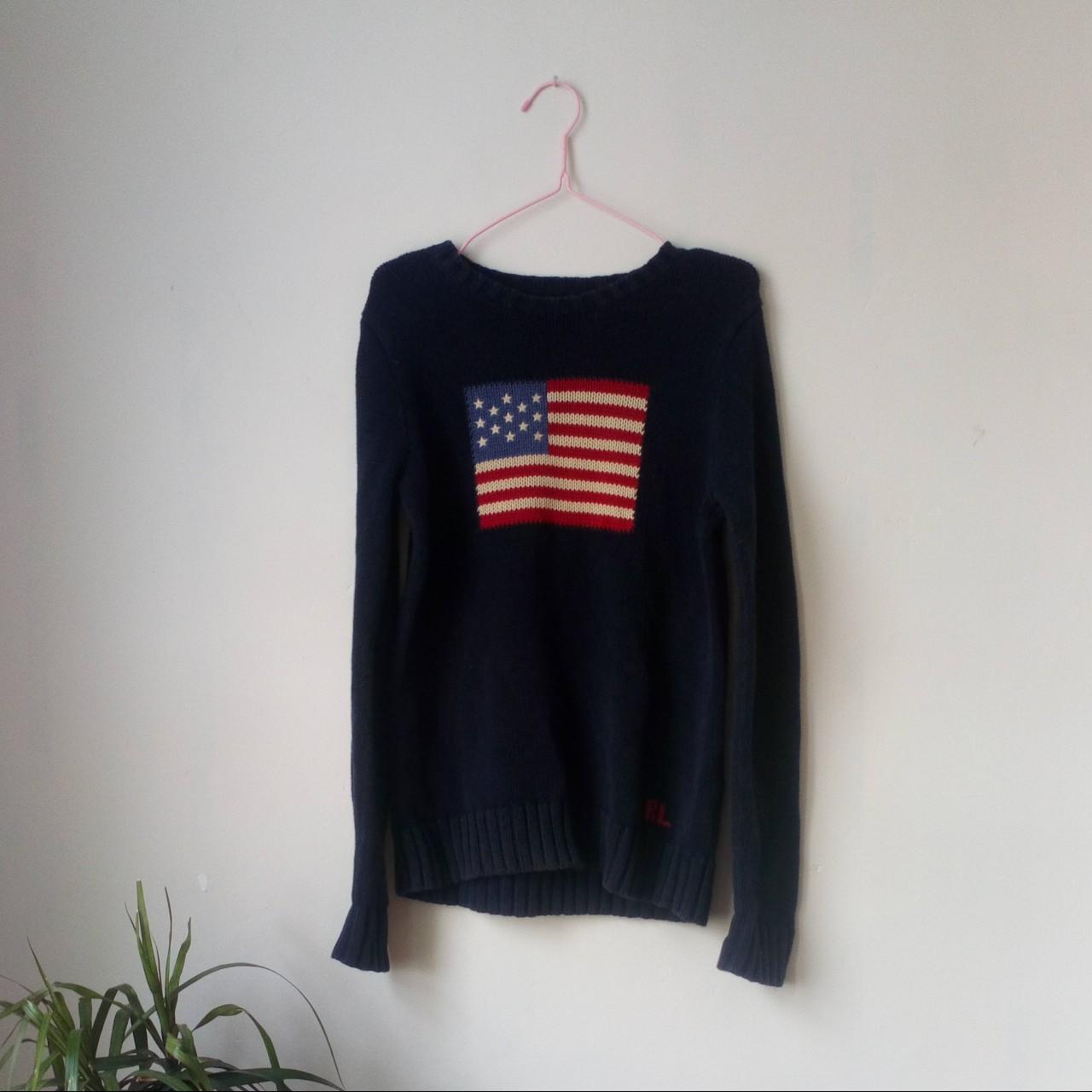 Polo Ralph Lauren knitted American flag jumper in... - Depop