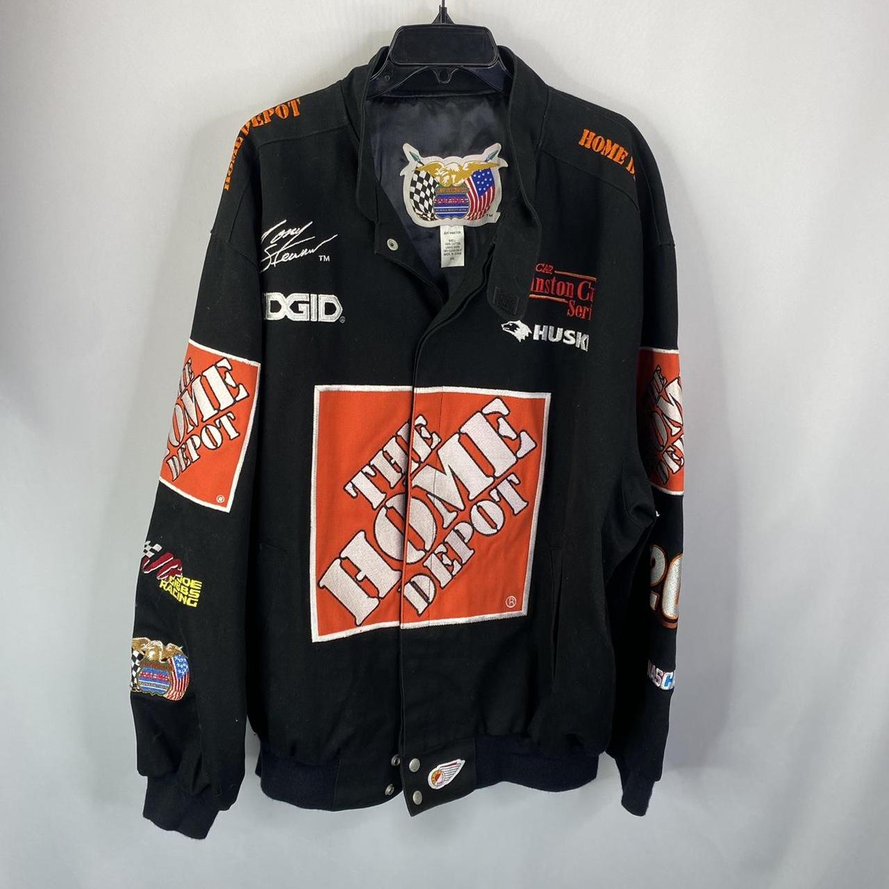 NASCAR Men's Black and Orange Jacket | Depop