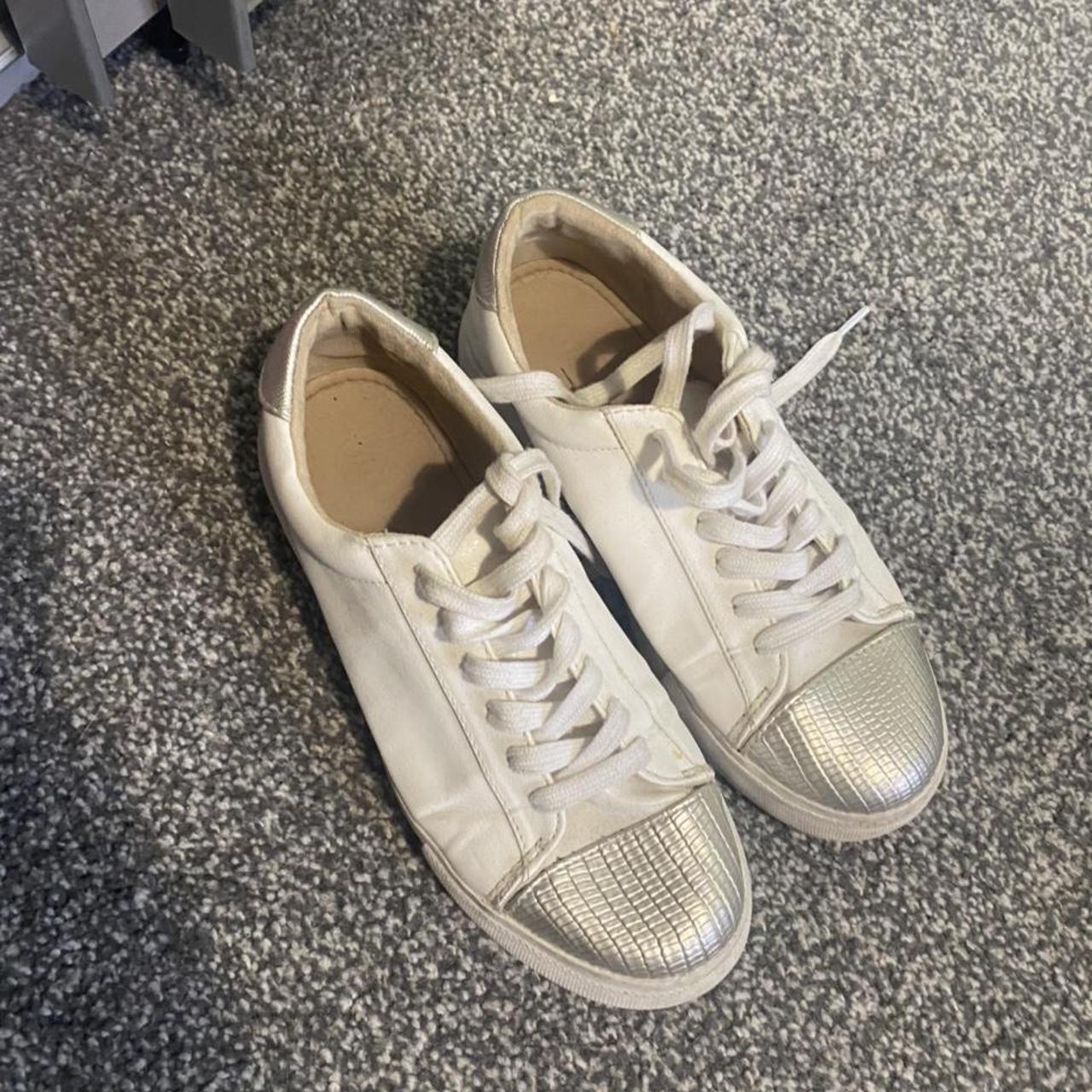 kurt geiger white platform trainers