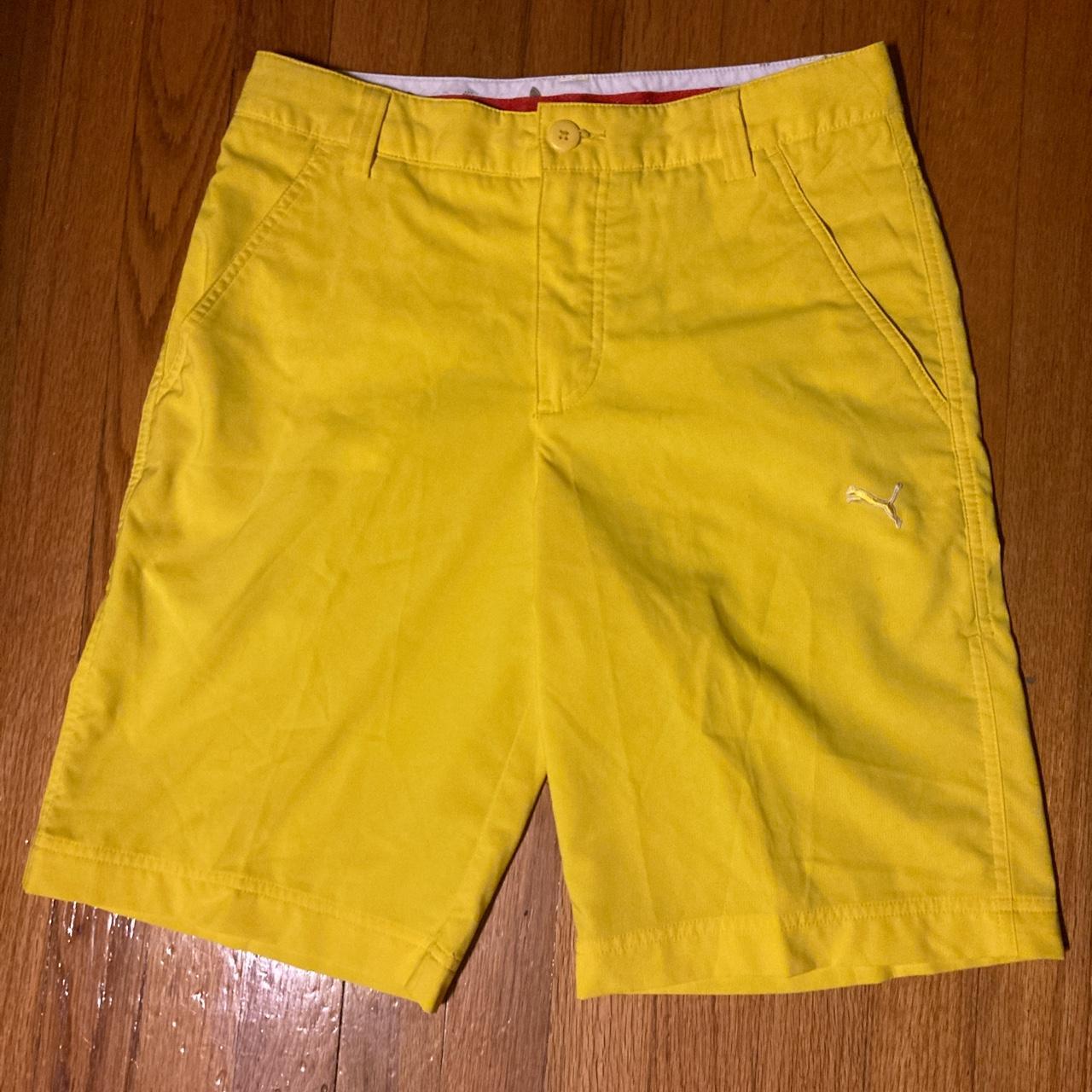 Puma Yellow Golf Shorts Mens Size 28” Waist... Depop