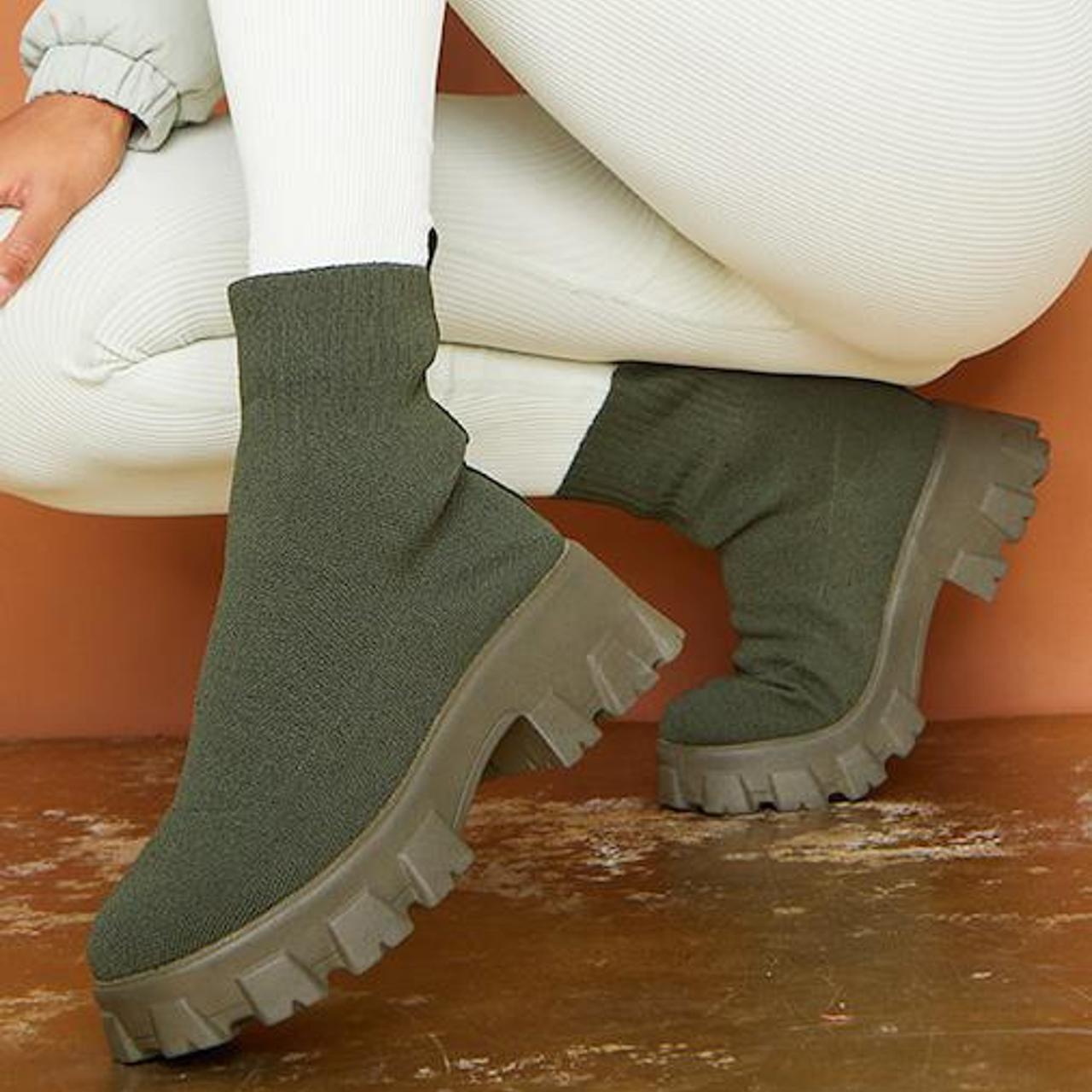 khaki walking boots