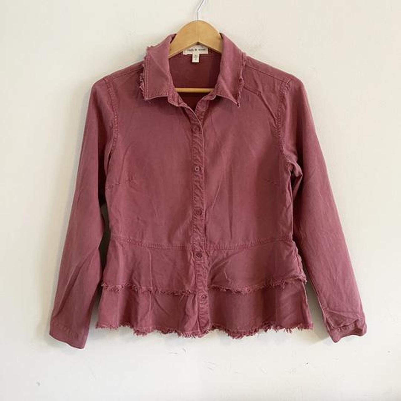 Anthropologie Women's Pink and Red Blouse