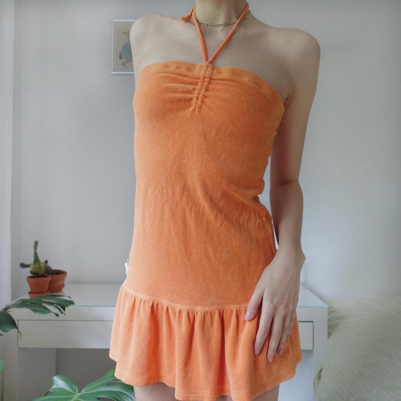 2000s orange terry cloth mini dress by Juicy...