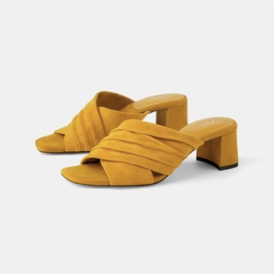 zara yellow mules