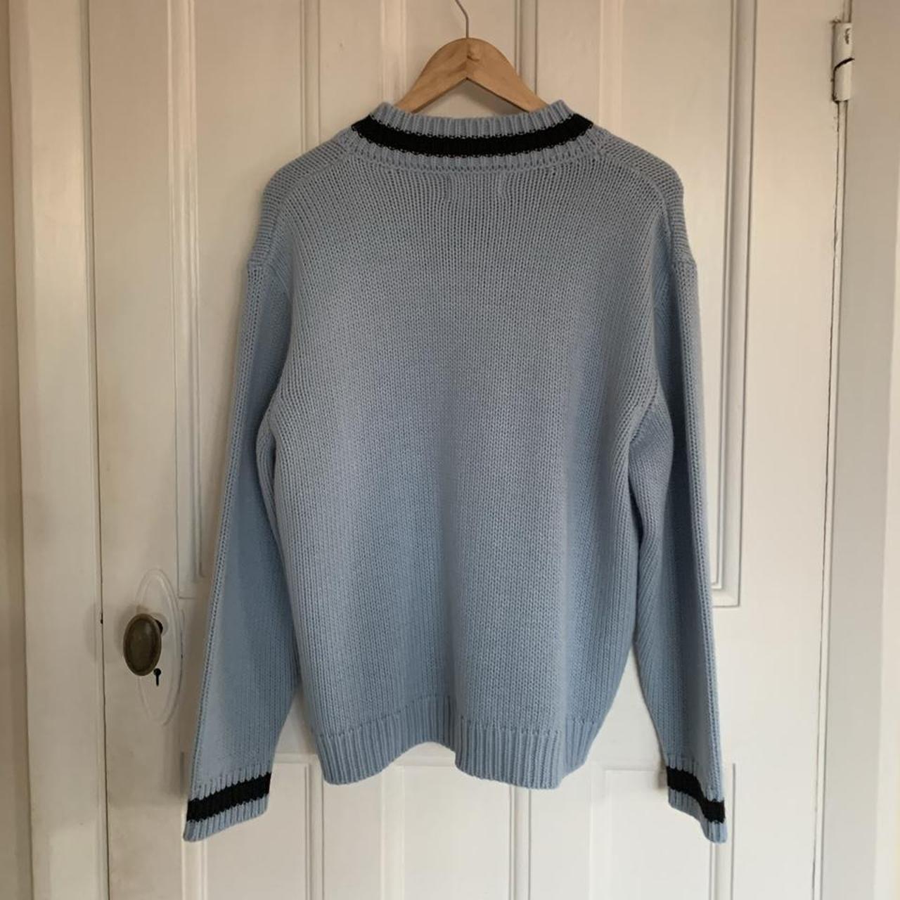 Palace Men's Blue and Black Jumper | Depop